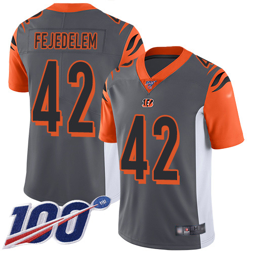 Cincinnati Bengals Limited Silver Men Clayton Fejedelem Jersey NFL Footballl #42 100th Season Inverted Legend